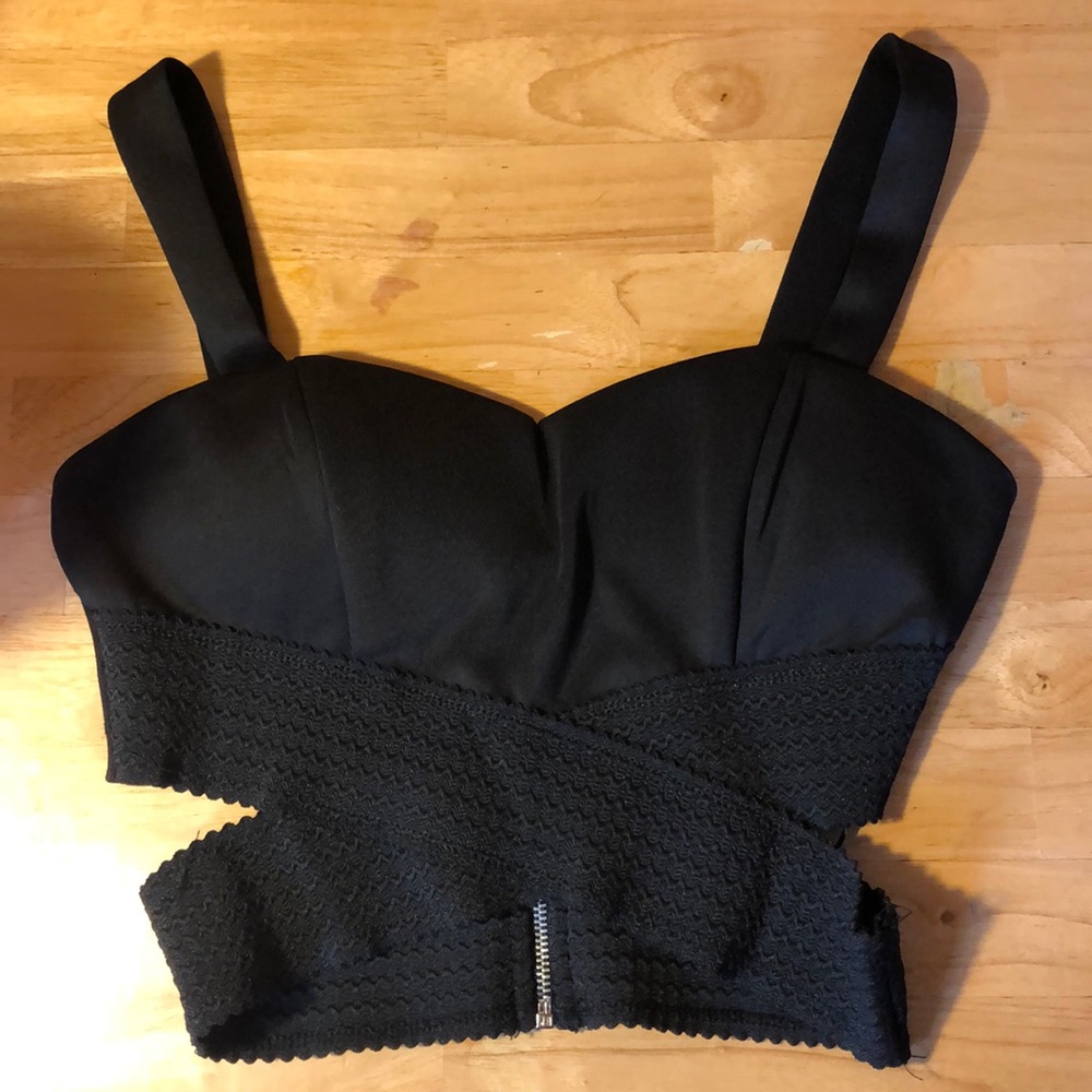 NWT A’Gaci Black Crop Top Sz Small